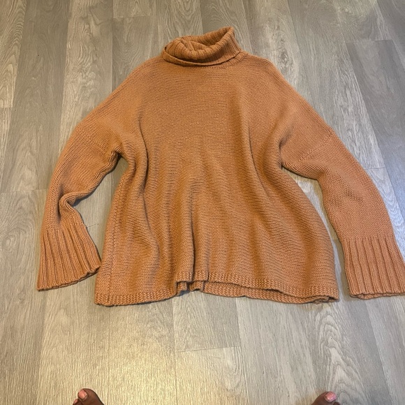Cozy Tan Turtleneck Sweater - Picture 1 of 6